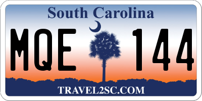 SC license plate MQE144