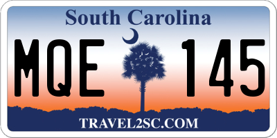 SC license plate MQE145