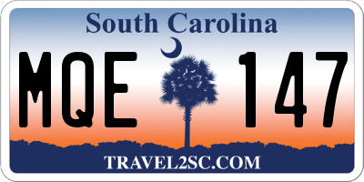 SC license plate MQE147