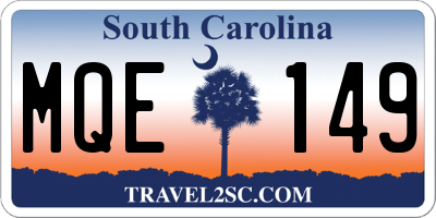 SC license plate MQE149
