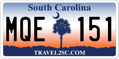 SC license plate MQE151