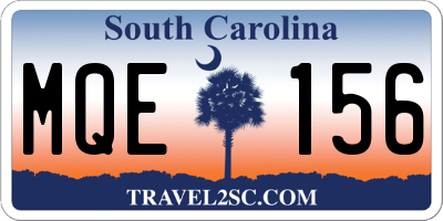 SC license plate MQE156
