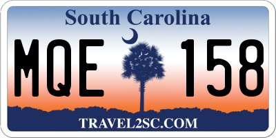 SC license plate MQE158