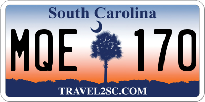 SC license plate MQE170