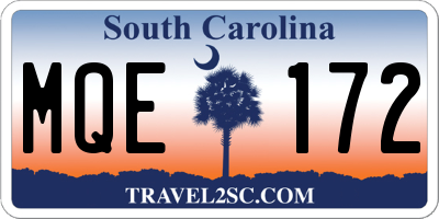 SC license plate MQE172