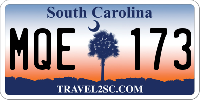 SC license plate MQE173