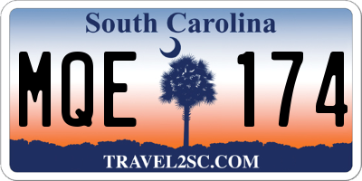 SC license plate MQE174