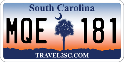 SC license plate MQE181