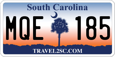 SC license plate MQE185