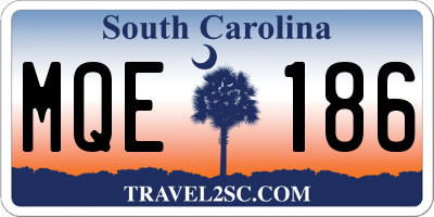 SC license plate MQE186