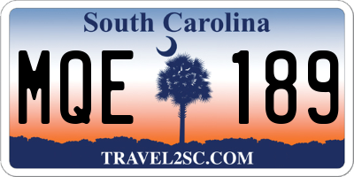 SC license plate MQE189