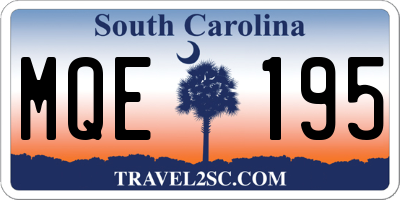 SC license plate MQE195