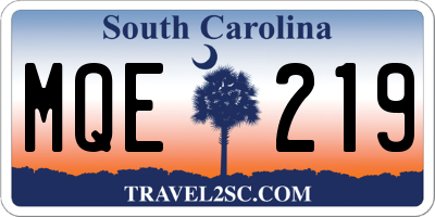 SC license plate MQE219