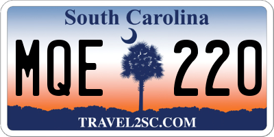 SC license plate MQE220