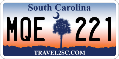 SC license plate MQE221