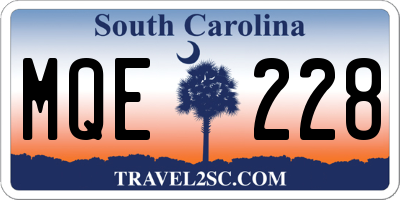 SC license plate MQE228