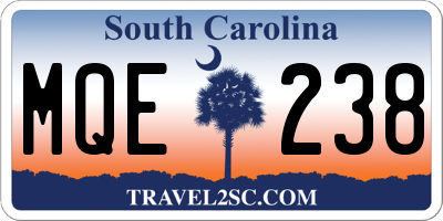 SC license plate MQE238