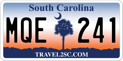 SC license plate MQE241