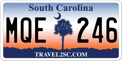 SC license plate MQE246