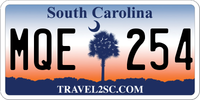 SC license plate MQE254