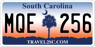 SC license plate MQE256