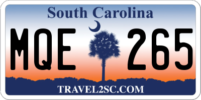 SC license plate MQE265
