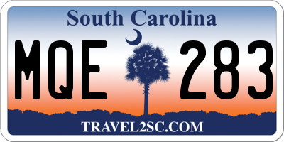 SC license plate MQE283