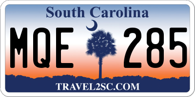 SC license plate MQE285