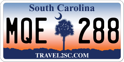 SC license plate MQE288
