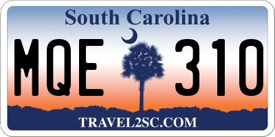 SC license plate MQE310