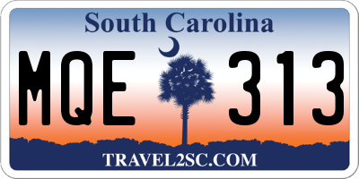 SC license plate MQE313