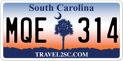 SC license plate MQE314