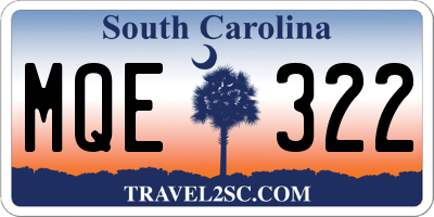 SC license plate MQE322