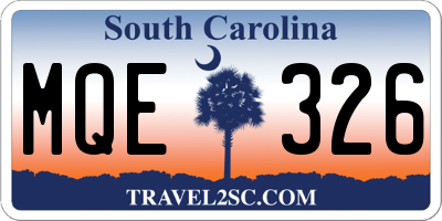 SC license plate MQE326