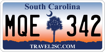 SC license plate MQE342