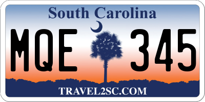SC license plate MQE345