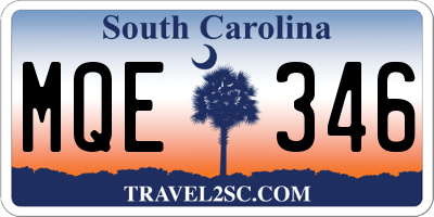 SC license plate MQE346