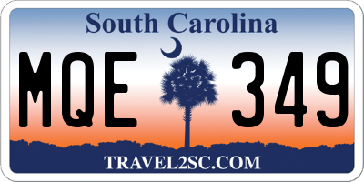 SC license plate MQE349