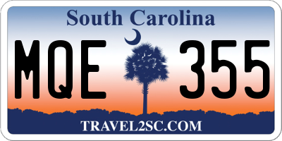 SC license plate MQE355
