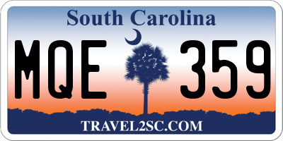 SC license plate MQE359