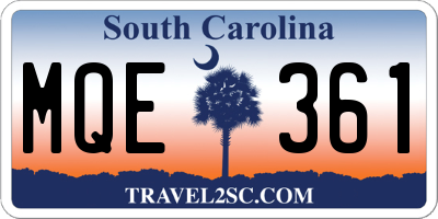 SC license plate MQE361