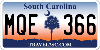 SC license plate MQE366