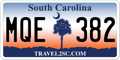 SC license plate MQE382