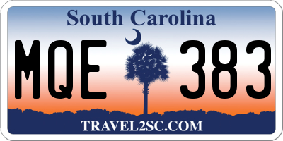 SC license plate MQE383