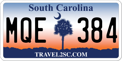 SC license plate MQE384