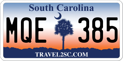 SC license plate MQE385