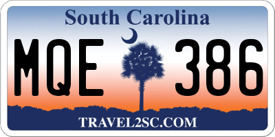SC license plate MQE386