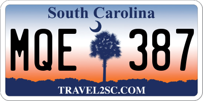 SC license plate MQE387