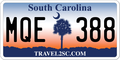 SC license plate MQE388