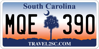 SC license plate MQE390
